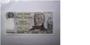Argentina 5 Pesos banknote in UNC condition Banknote