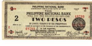 S-625a Rare 3 consecutive numbered Negros Occidental 2 Pesos Guerilla notes, 2 - 3. Banknote