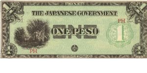 PI-106 Philippine 1 Peso note under Japan rule, prefix PH. Banknote