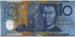 Australia 1993 10 dollars. Note of the deep blue print. Discontinued in the next year. Banknote