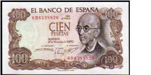 100 Pesetas
Pk 152 Banknote