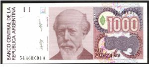 Argentina 1000 Australes 1989 P329a. Banknote