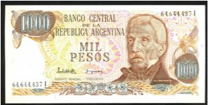 Argentina 1000 Pesos 1976 P304. Banknote
