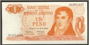 Argentina 1 Peso 1974 P293. Banknote