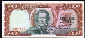5000 Pesos
Pk 50b Banknote