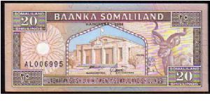 (Somaliland)

20 Shillings
Pk 3a Banknote