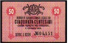 50 Centesimi
Pk M3

(Austrian Occupation of the Veneto) Banknote