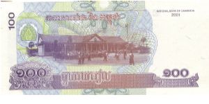 2001 NATIONAL BANK OF CAMBODIA 100 RIELS

P53a Banknote