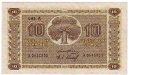10 Markkaa Litt.A Serie A

Banknote size 120 X 68mm (inch 4,724 X 2,677)


This note is made of 22.04.-08.06. 1926 Banknote