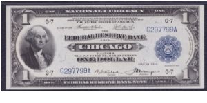 1918 $1 LARGE SIZED CHICAGO FEDERAL RESERVE BANK NOTE


 **PMG 55 AU**

FR#727 Banknote