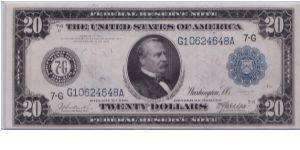 1914 $20 LARGE SIZED FEDERAL RESERVE NOTE

**BURKE/MCADOO**

**AU+++/CU*** Banknote