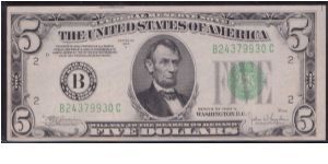 1934 C $5 NEW YORK FRN Banknote