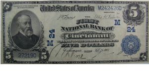 First National Bank of Cincinnati $5 Banknote Banknote