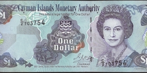 Cayman Islands 2001 1 Dollar. Banknote