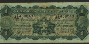 1927 One Pound note with Riddle Heathershaw signatures Banknote