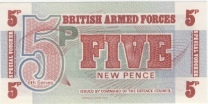 5 New Pence(British Armed Forces 1972) Banknote