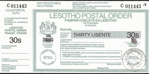 Lesotho 1995 30 Lisente postal order. Banknote