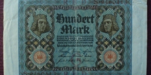 Reichsbank |
100 Papiermark |

Obverse: 