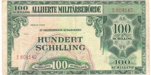 100 Schilling(Alliierte Militärbehörde 1944)  Banknote