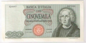 5000LIRE Banknote