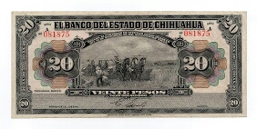 20 PESOS EL BANCO DEL ESTADO DE CHIHUAHUA Banknote