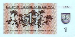 1 TALONAS Banknote