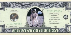 11 Dollars__
Journey to the Moon__
pk# NL__
Not Legal Tender Banknote