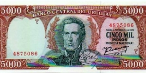 Banco Central del Uruguay - 5000 Pesos Banknote