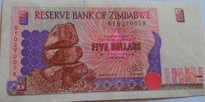 Zimbabwe $5 note Banknote