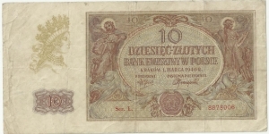 Poland 10 Zlotych 1940 Banknote