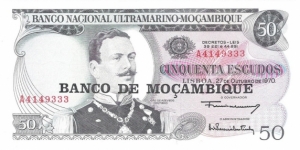 50 Escudos
(overprinted in 1976)  Banknote
