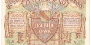 10.000 Mark(BADISCHE BANK 1923) Banknote