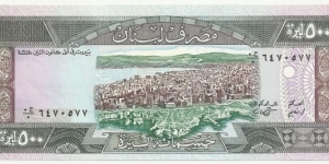 LebanonBN 500 Livres 1988 Banknote
