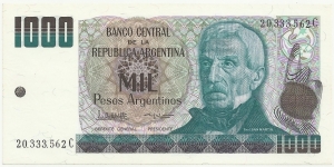 Argentina 1000 Pesos Argentinos ND(1983-85) Banknote