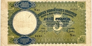 5 Franga / Franchi Banknote