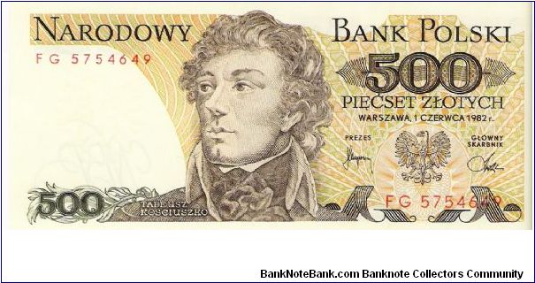 500 Zlotych 1982 Banknote