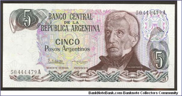 Argentina 5 Pesos 1983 P312. Banknote