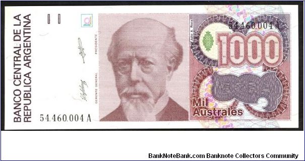 Argentina 1000 Australes 1989 P329a. Banknote