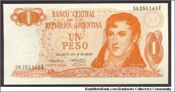 Argentina 1 Peso 1974 P293. Banknote