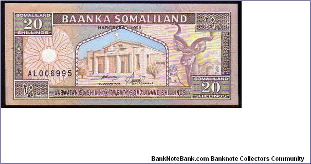 (Somaliland)

20 Shillings
Pk 3a Banknote