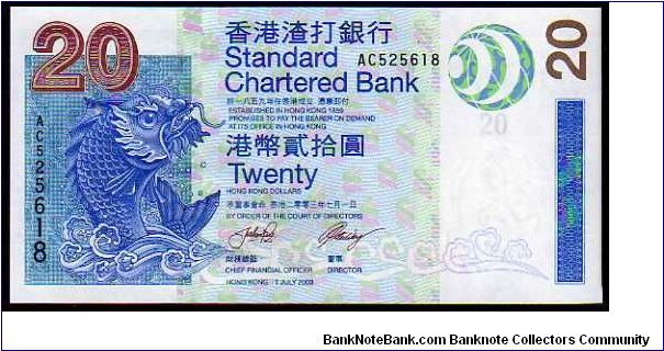 20 Dollars

Pk 291
==================
Standard Chartered Bank

01-July-2003
================== Banknote