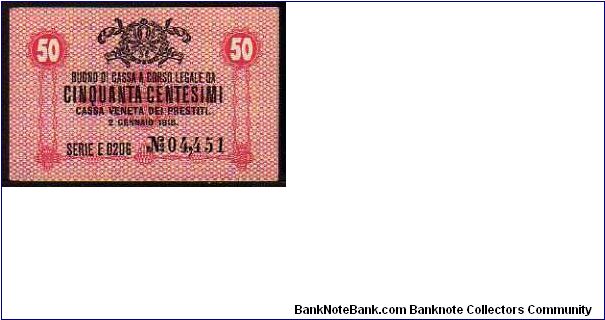 50 Centesimi
Pk M3

(Austrian Occupation of the Veneto) Banknote