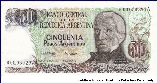 50 Pesos Argentinos Replacement Note P314a Banknote