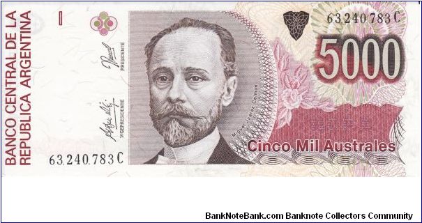 5000 Australes P330e Banknote