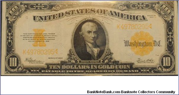 Gold Certificate Banknote