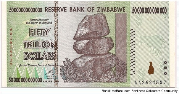 50 Trillion Dollars Banknote