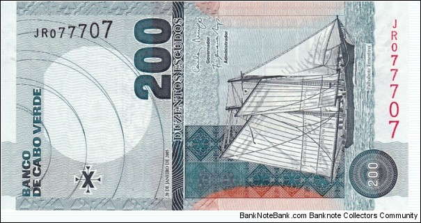 Cape Verde P68 (200 escudos 20/1-2005) Banknote