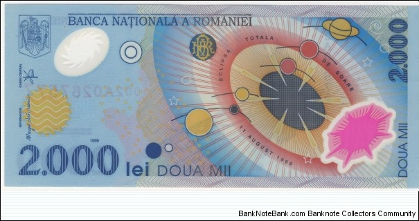 2000 lei Romania 1999 (commemorative note/Polymer issue) Banknote