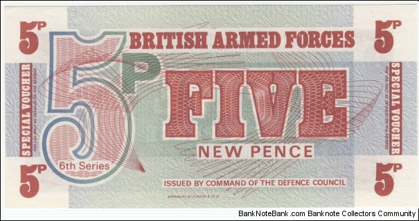 5 New Pence(British Armed Forces 1972) Banknote