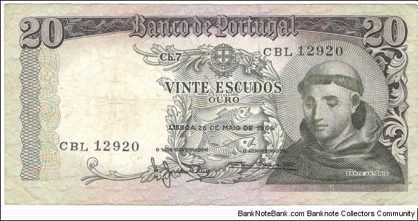 20 Escudos(1964) Banknote